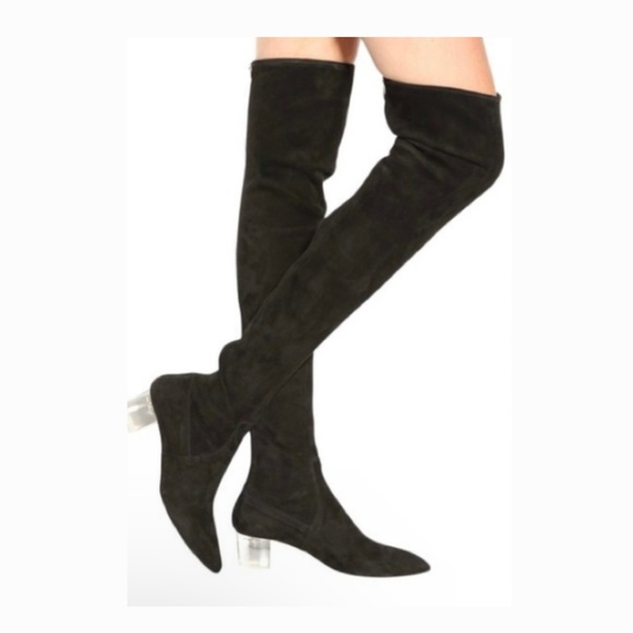 Charlotte Olympia Black Suede Over the Knee Boots | 37.5 - Picture 3 of 11